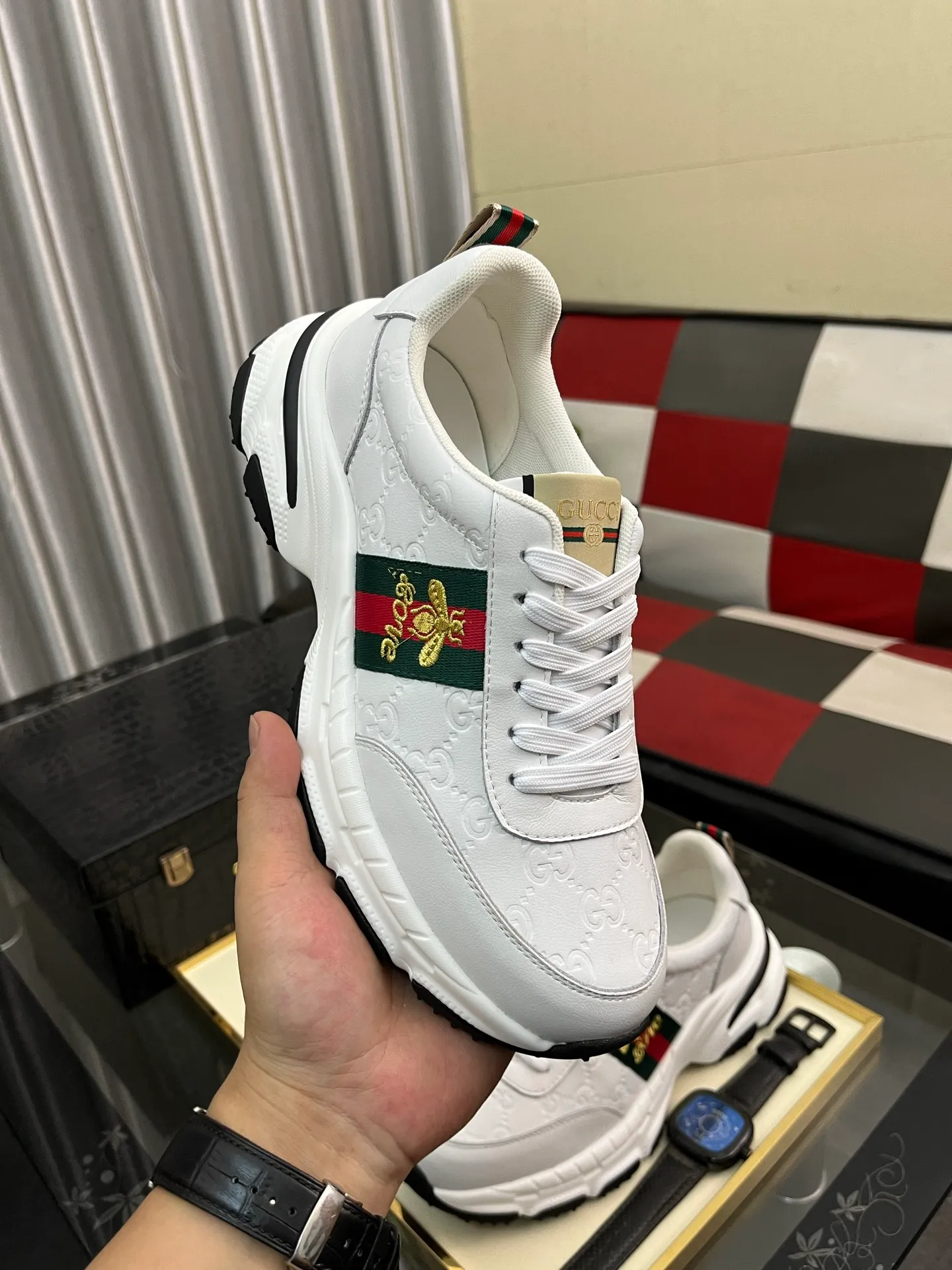 Men's Men's Shoes 💰458⌚️⌚️《Gucci*》The latest hot-selling casual shoes, top brand [seduce] luxury~purchase, top~quality. [Strong] The upper is made of imported breathable cowhide with material ➕ breathable sheepskin feet (•) and fine workmanship. Original stylish and stylish soft rubber wear-resistant and non-slip outsole, light and comfortable on the foot, size: 38-443️⃣colors available